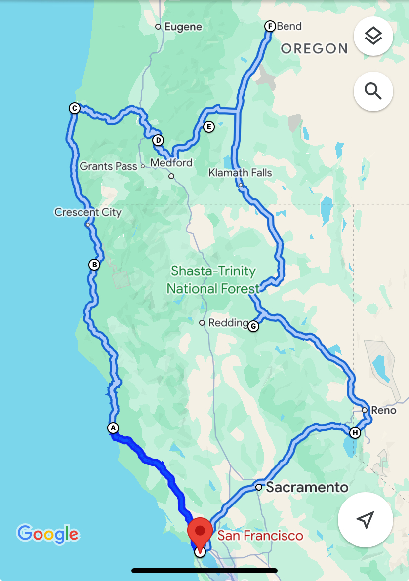 northern california to southern oregon road trip