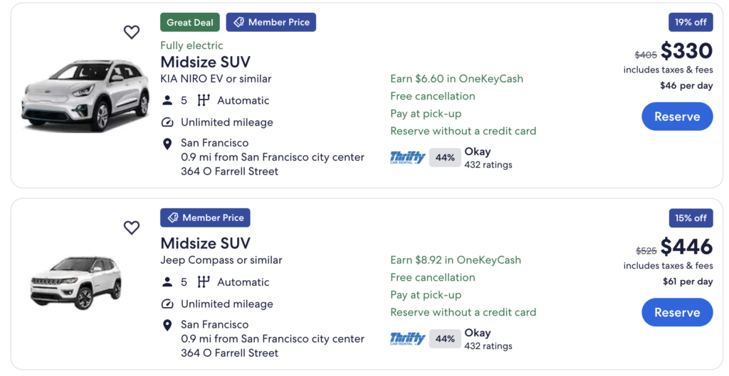 rental cars for roadtrips
